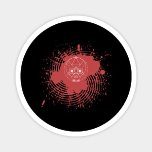 Sacred Geometry (The Skull) on Blood Splatter Magnet